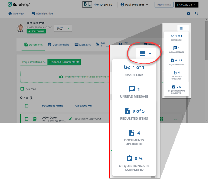 Select the menu icon