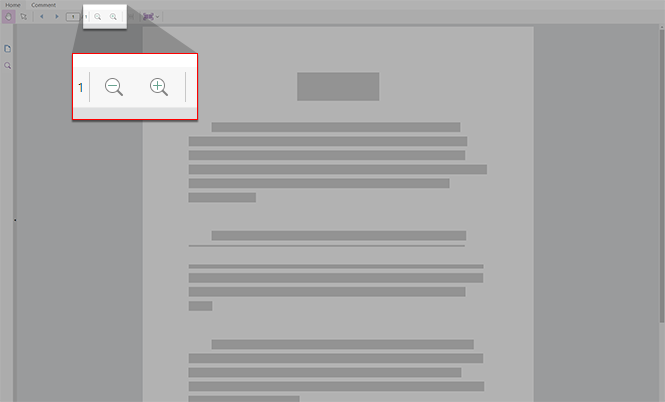 Select the zoom icons