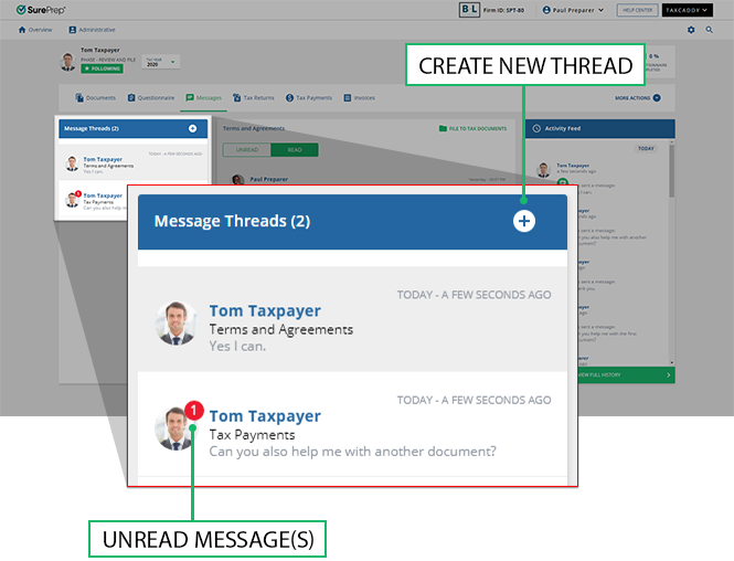 Select the Create New Thread icon