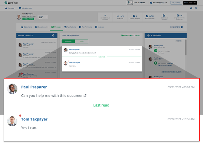 Last read divider in the message thread