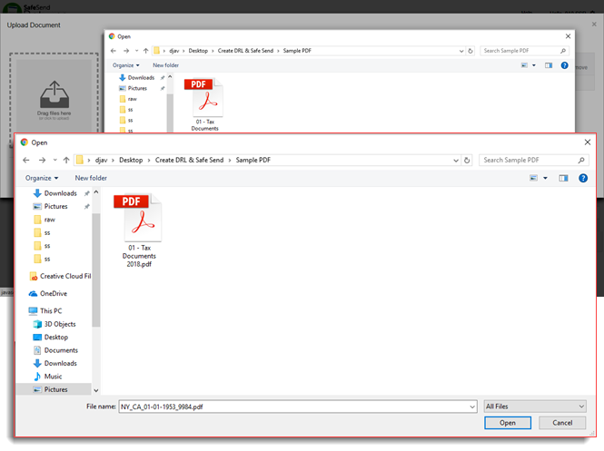 Select the document from your device