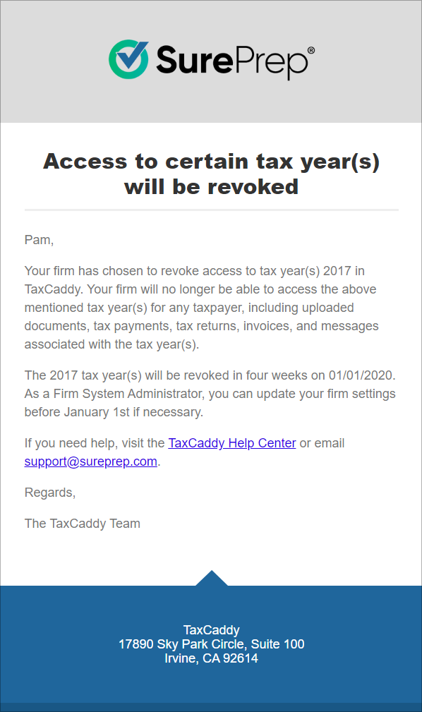 Email notifying you of access.