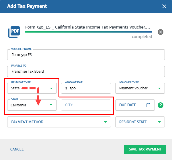 Enter the requested payment information