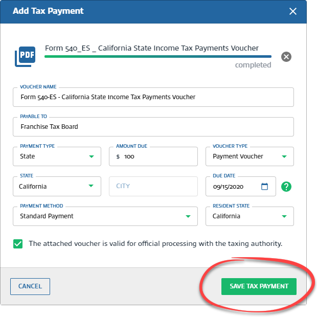 Select&nbsp;SAVE TAX PAYMENT
