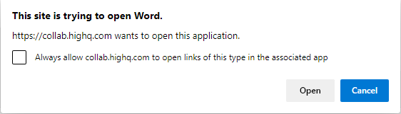 This site is trying to open Word.