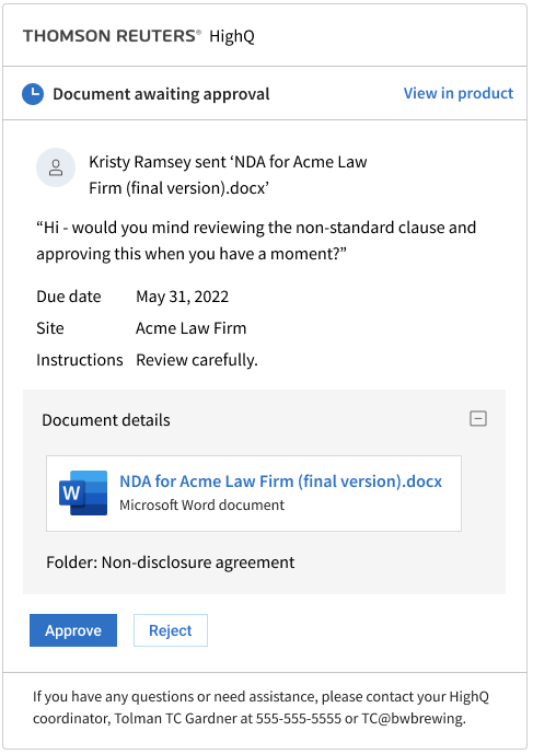 Screenshot of an email notification.