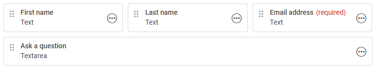 Four columns shown with custom widths.