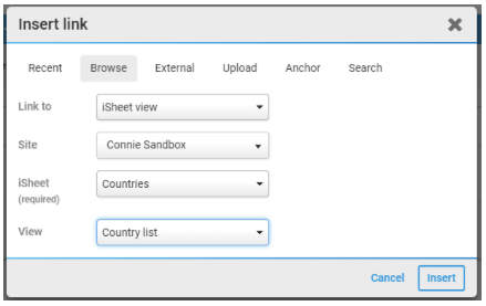 Screenshot of available configuration options.