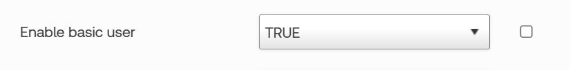 Enable basic user option.
