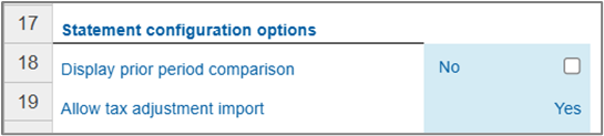 statement display options