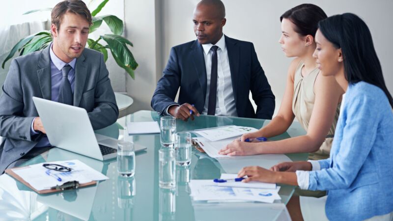 Business people at a meeting