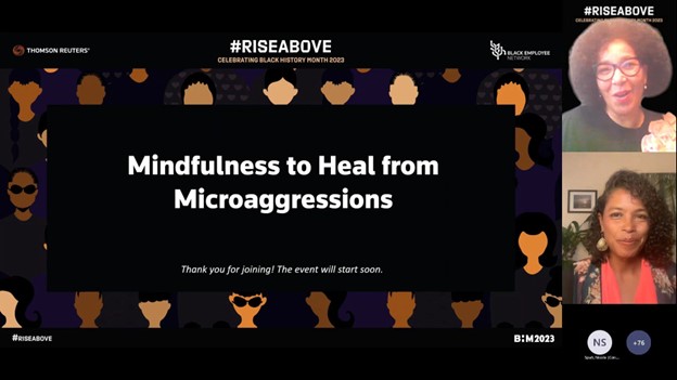 Screenshot from the Black Employee Network's Mindfulness session