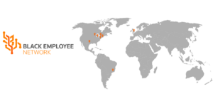 World map showing the chapter locations for the Thomson Reuters Black Employee Network