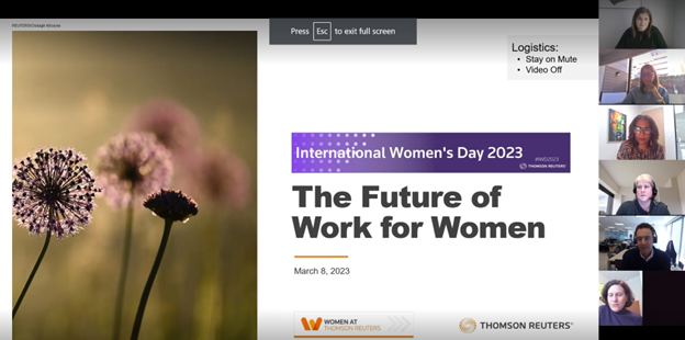 Screenshot from an internal International Women's Day event
